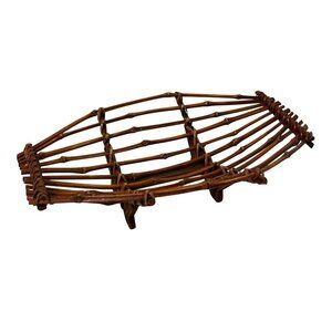 Bamboo Centerpiece Fruit Basket Rustic Home Decor.